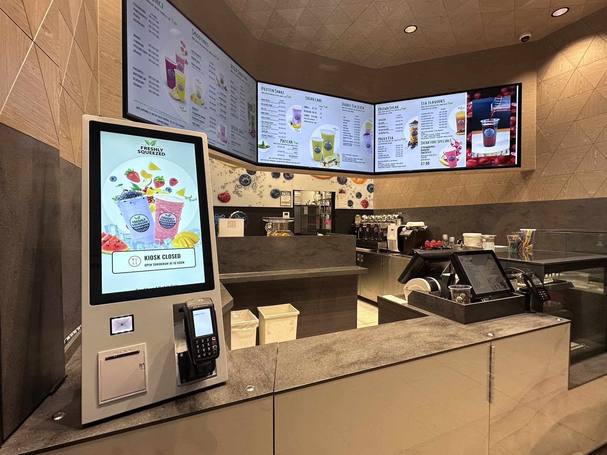 Kiosk beside the KeenPOS register